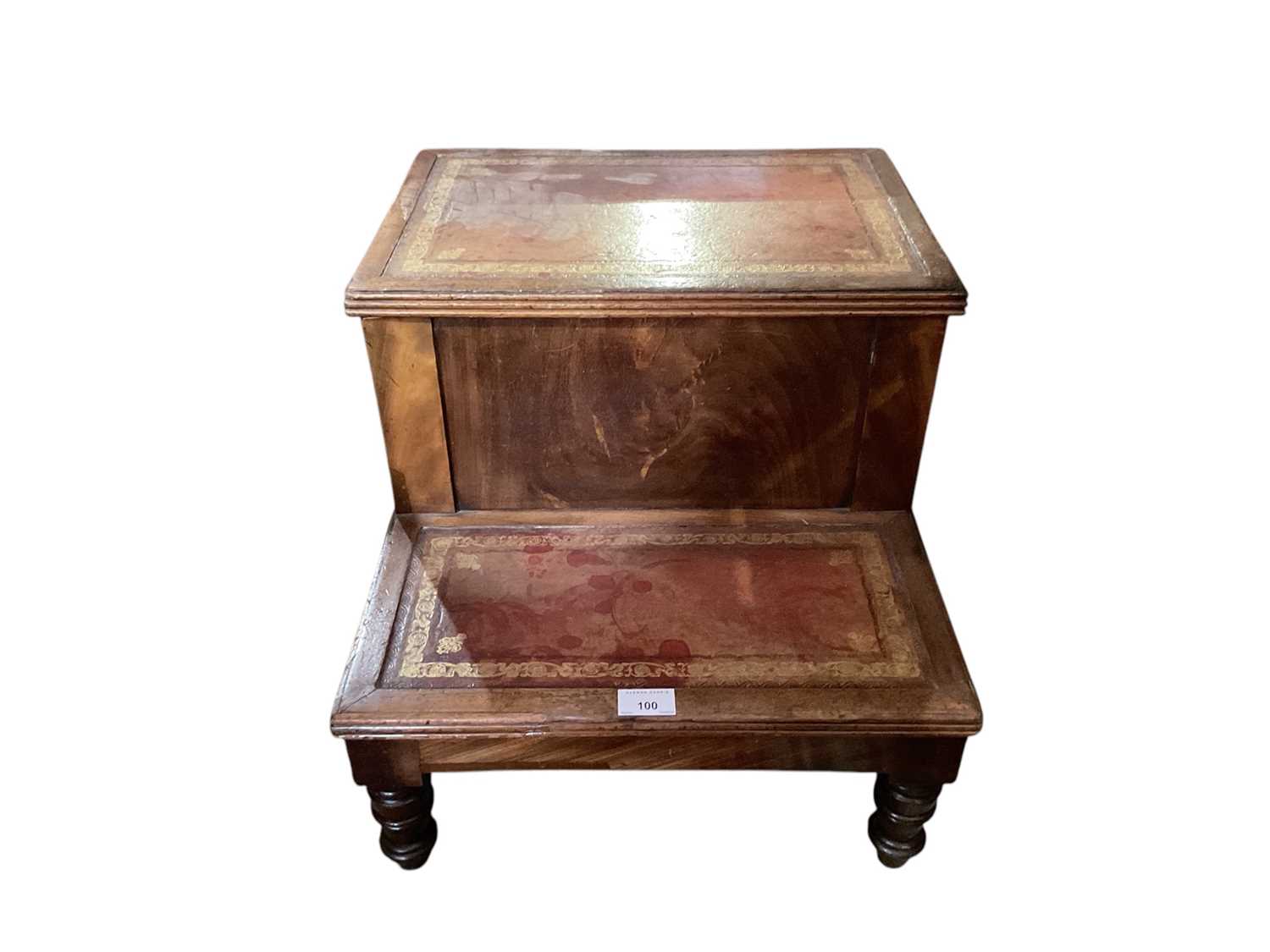 Lot 100 - 19th century step commode