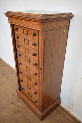 Lot 1420 - Victorian walnut Wellington chest