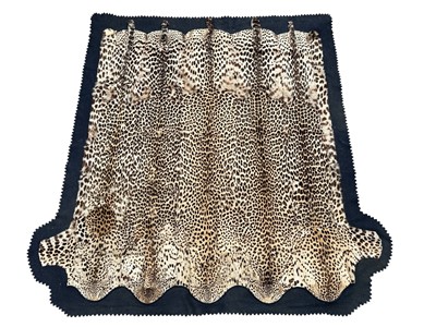 Lot 911 - Large Rowland Ward of London preserved Leopard pelts wall hanging, label to backing, 239cm x 222cm