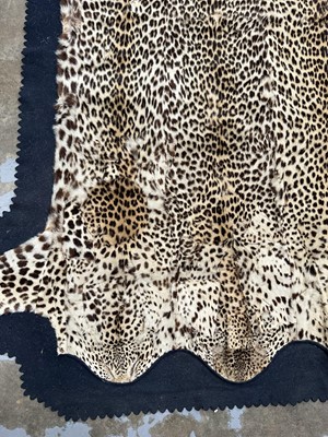 Lot 911 - Large Rowland Ward of London preserved Leopard pelts wall hanging, label to backing, 239cm x 222cm