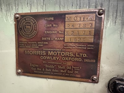 Lot 63 - 1923 Morris Cowley 'Bull Nose' Open Tourer, 1465cc, reg. no. KK 4643, chassis no. D21787