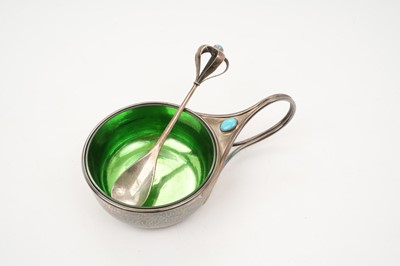 Lot 294 - Contemporary silver Guild of Handicraft silver porringer and spoon in the Arts & Crafts style