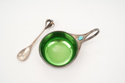 Lot 294 - Contemporary silver Guild of Handicraft silver porringer and spoon in the Arts & Crafts style