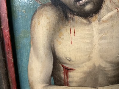 Lot 803 - Interesting early, probably 16th century Continental oil on panel, Ecce Homo