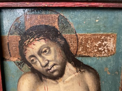Lot 803 - Interesting early, probably 16th century Continental oil on panel, Ecce Homo