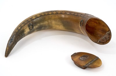 Lot 806 - Rare 19th century Masonic carved powder horn