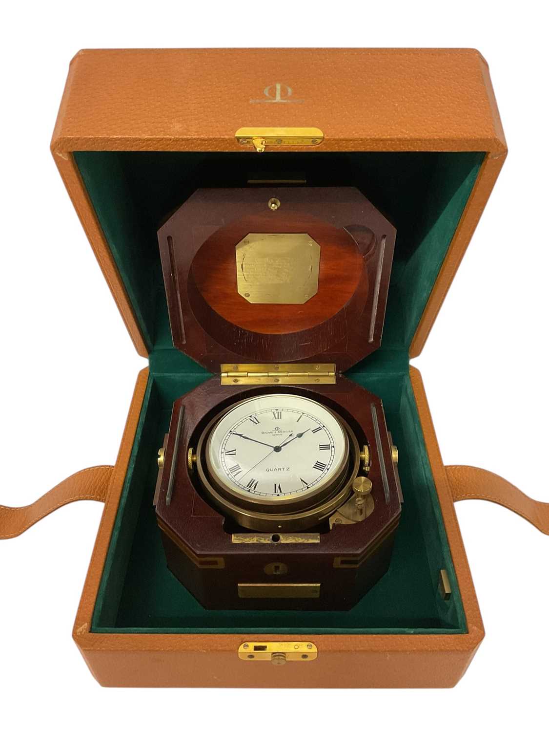 Lot 611 - Baume and Mercier Marine Chronometer type clock, in case