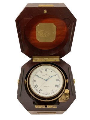 Lot 611 - Baume and Mercier Marine Chronometer type clock, in case