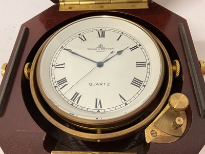 Lot 611 - Baume and Mercier Marine Chronometer type clock, in case