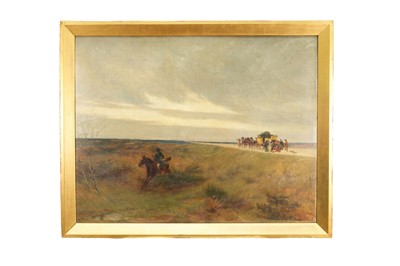 Lot 1241 - Andrew Carrick Gow (1848-1920) oil on canvas, The Highwayman, titled verso 'In the old coaching days'