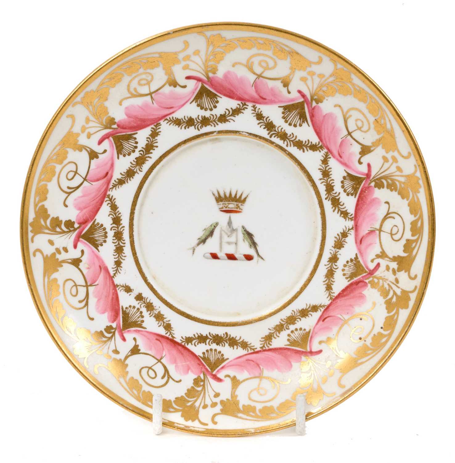 Lot 37 - Rare Spode saucer, from the King of Oudh Service, circa 1815. See Leonard Whiter, Spode, plate 162, for an ice pail from this service, now in the National Army Museum