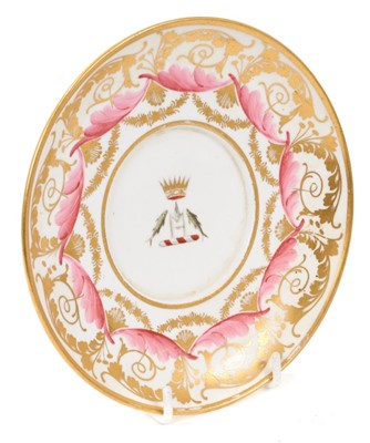Lot 37 - Rare Spode saucer, from the King of Oudh Service, circa 1815. See Leonard Whiter, Spode, plate 162, for an ice pail from this service, now in the National Army Museum