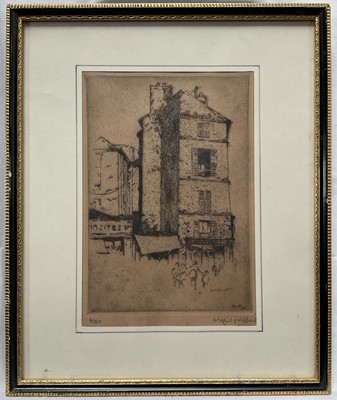 Lot 1231 - Wilfrid Blunt (1910-1987) signed limited edition etching - A Continental Street, 4/50, 20.5cm x 14cm, in glazed frame