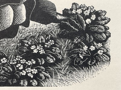 Lot 2 - Clare Leighton (1898-1989) two woodcuts - The Village Fair and Picking Primroses, glazed frames