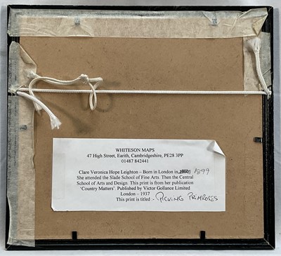 Lot 2 - Clare Leighton (1898-1989) two woodcuts - The Village Fair and Picking Primroses, glazed frames