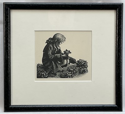 Lot 2 - Clare Leighton (1898-1989) two woodcuts - The Village Fair and Picking Primroses, glazed frames