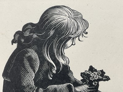 Lot 2 - Clare Leighton (1898-1989) two woodcuts - The Village Fair and Picking Primroses, glazed frames