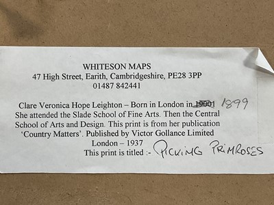 Lot 2 - Clare Leighton (1898-1989) two woodcuts - The Village Fair and Picking Primroses, glazed frames