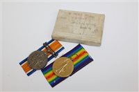 Lot 528 - First World War pair comprising War and...