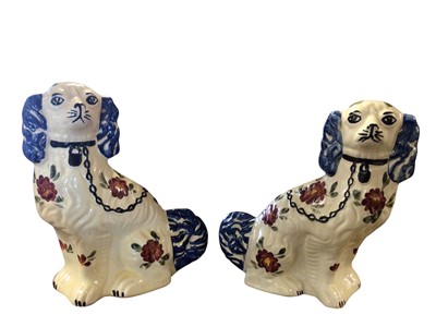 Lot 120a - Pair of hand painted Staffordshire spaniels