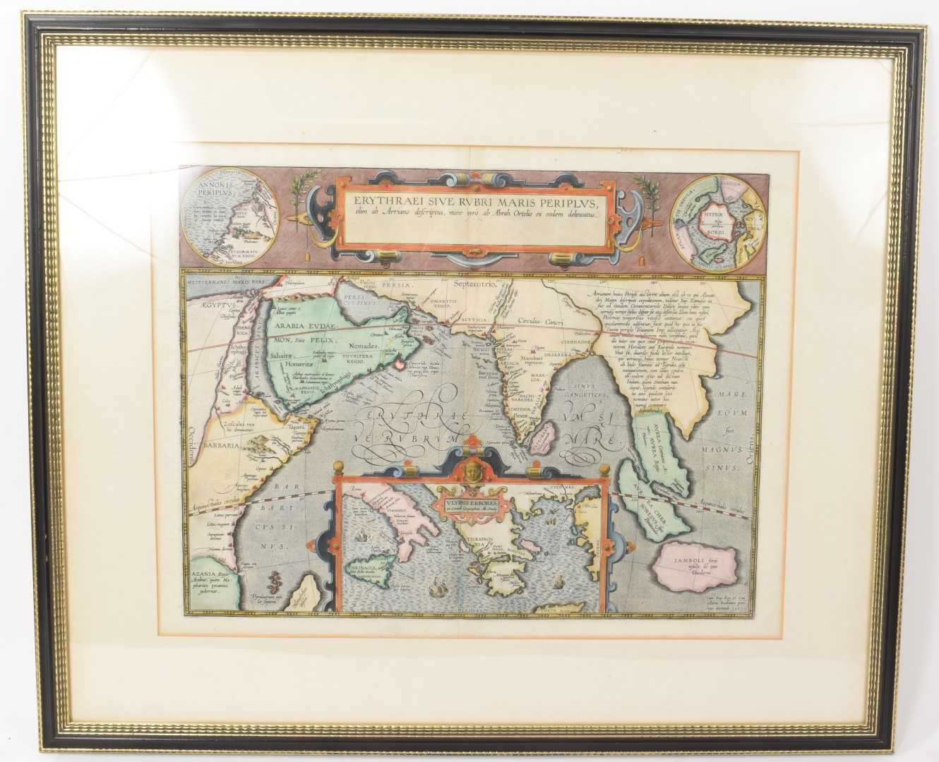 Lot 948 - Abraham Ortelius engraved map - ‘Erythraei Sive Rubri Maris Periplus’, 1597