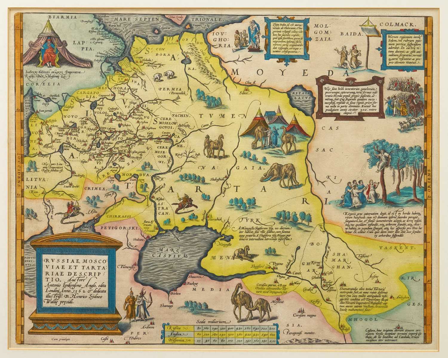 Lot 947 - Ortelius - 16th century hand coloured map of Russia