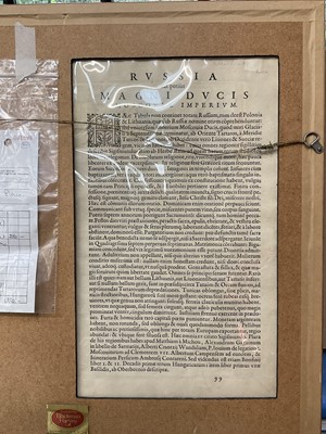 Lot 947 - Ortelius - 16th century hand coloured map of Russia