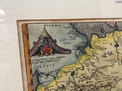 Lot 947 - Ortelius - 16th century hand coloured map of Russia