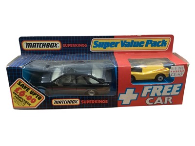 Lot 1744 - Matchbox Superkings Porche 944 No.K-98, Mercedes Benz 190E 2.3 16V No. K-115, plus Specials Kremer Porche CK5 Turbo No.SP2 & Martini Lancia Rally No..SP6, all in window boxes (6)
