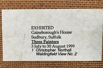 Lot 1103 - Christopher Northall (b.1960) oil on canvas - Waldingfield View No. 2, framed Exhibited: Gainsborough's House 1999. Provenance: The collection of the late Lord Phillips of Sudbury...