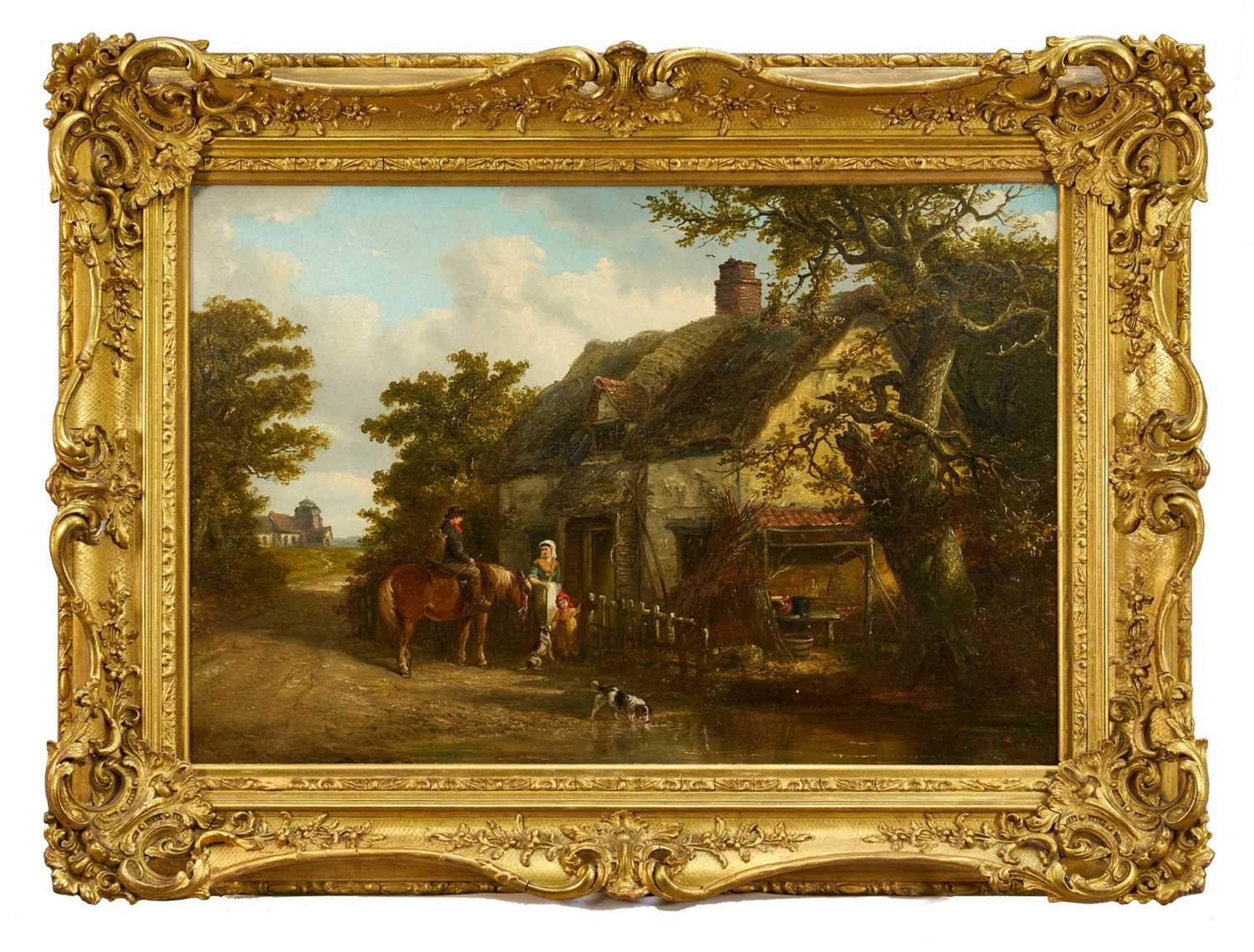 Lot 1339 - Thomas Smythe (1825-1906) oil on canvas - The Thatched Cottage, signed, in gilt frame