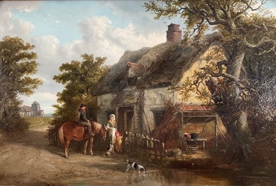 Lot 1339 - Thomas Smythe (1825-1906) oil on canvas - The Thatched Cottage, signed, in gilt frame