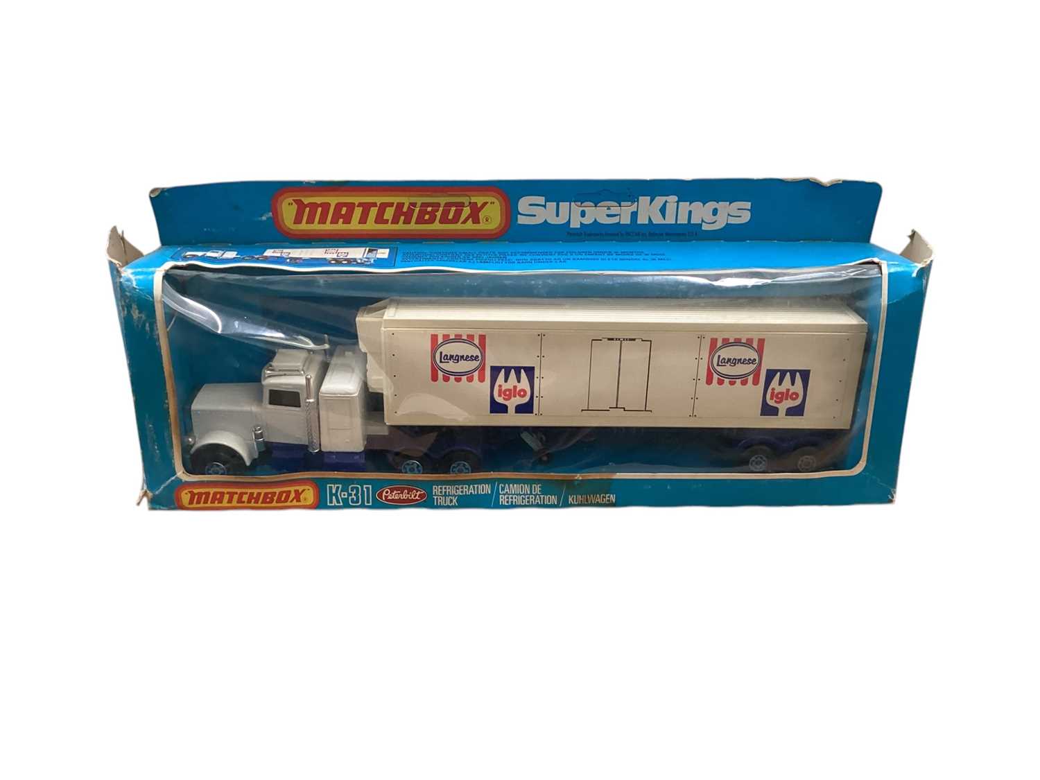 Lot 1740 - Matchbox SuperKings Peterbilt Refrigeration Truck Langnese Iglo, Christian Salvesen, Glaces Gervais, Euro Express & Pepsi, all in window boxes No.K-31 (5)
