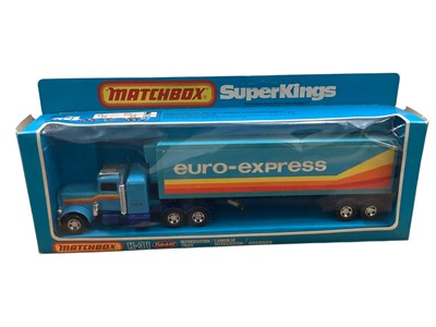 Lot 1740 - Matchbox SuperKings Peterbilt Refrigeration Truck Langnese Iglo, Christian Salvesen, Glaces Gervais, Euro Express & Pepsi, all in window boxes No.K-31 (5)