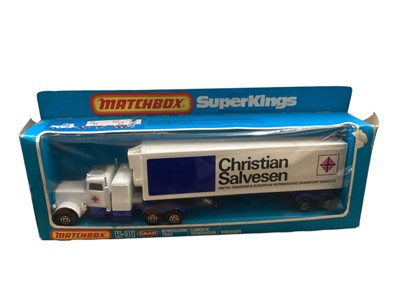 Lot 1740 - Matchbox SuperKings Peterbilt Refrigeration Truck Langnese Iglo, Christian Salvesen, Glaces Gervais, Euro Express & Pepsi, all in window boxes No.K-31 (5)