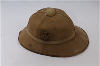 Lot 693 - Second World War Nazi Afrika Corps pith helmet...