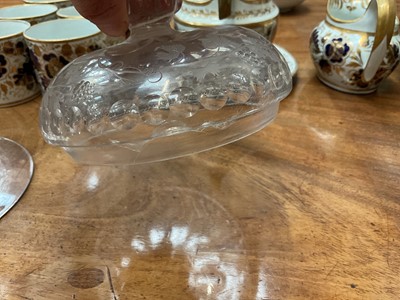 Lot 26 - Large Bohemian cut and engraved glass goblet and domed cover, circa 1730, well engraved with five putti around the body struggling with a heavy swag of pomegranates, grapes and other fruit, be...