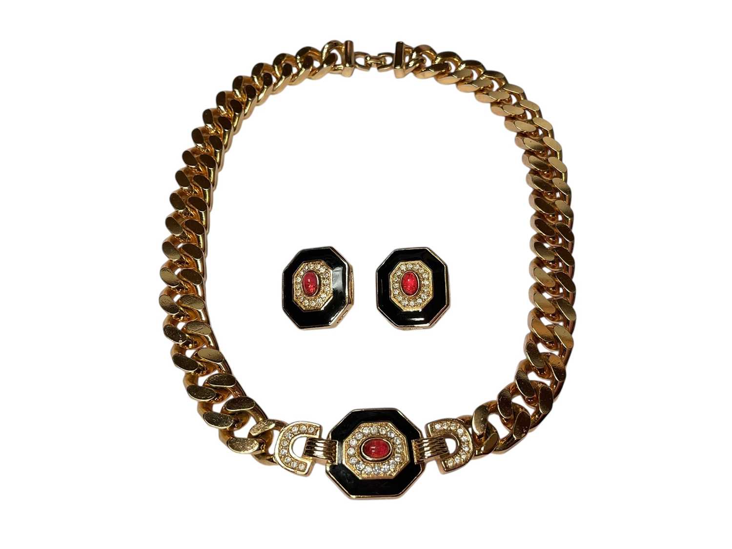 Lot 20 - Vintage Christian Dior gold plated suite of jewellery