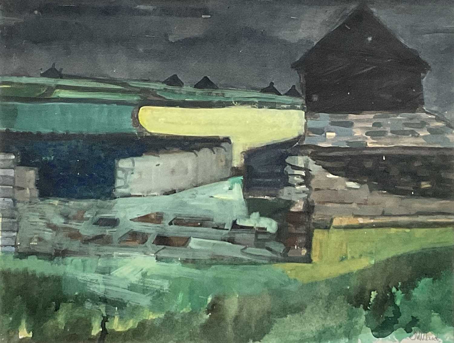 Lot 1083 - Thomas William Ward (1918-2000) mixed media - 'Flatners on the Fleet', signed, 34cm x 44cm, in glazed frame