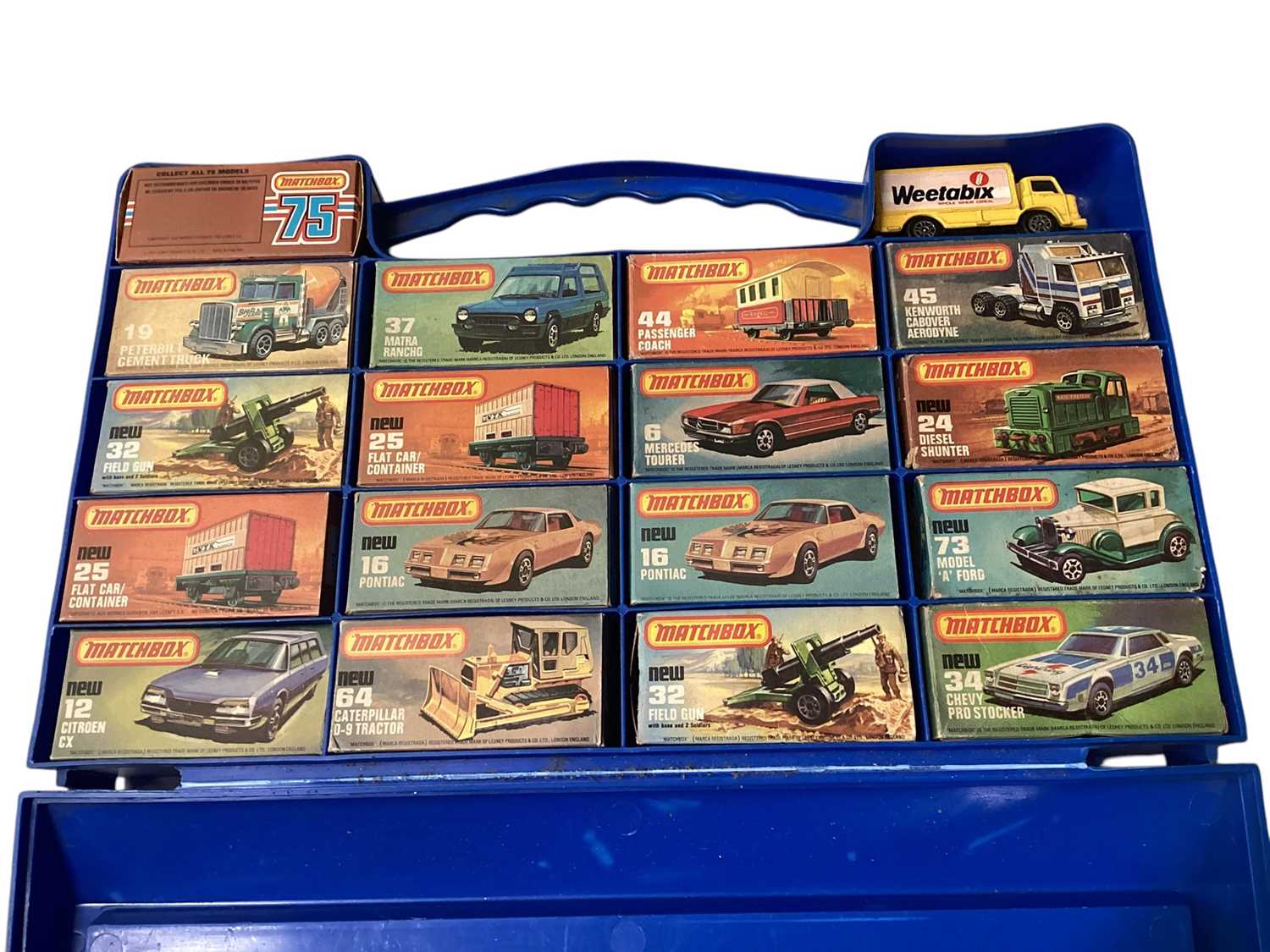 Lot 1721 - Matchbox Carry Case with 1-75 Series diecast vehicles, boxed (3)