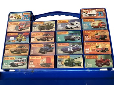 Lot 1721 - Matchbox Carry Case with 1-75 Series diecast vehicles, boxed (3)