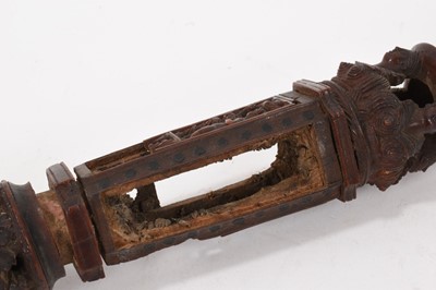 Lot 788 - Early, probably 17th century carved boxwood candlestick