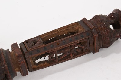 Lot 788 - Early, probably 17th century carved boxwood candlestick