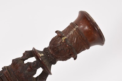 Lot 788 - Early, probably 17th century carved boxwood candlestick