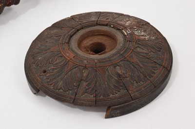 Lot 788 - Early, probably 17th century carved boxwood candlestick