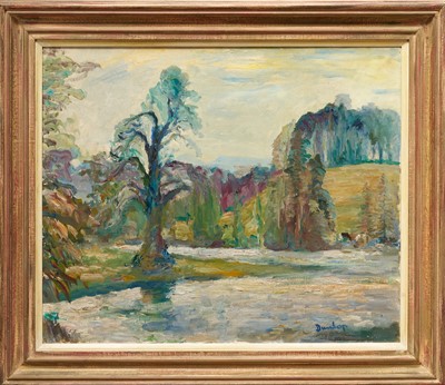 Lot 1294 - *Ronald Ossory Dunlop (1894-1973) oil on canvas - March Day, Petworth Park, signed, inscribed verso, 64cm x 76cm, framed