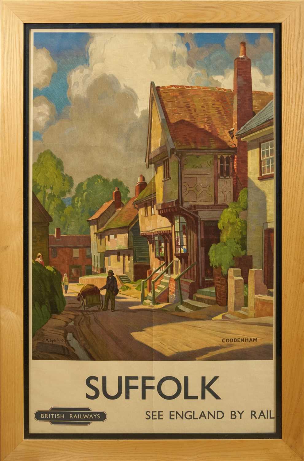 Lot 1071 - Leonard Russell Squirrell (1893-1979) British Railway poster, Coddenham, Suffolk, 98cm x 60cm, in glazed frame