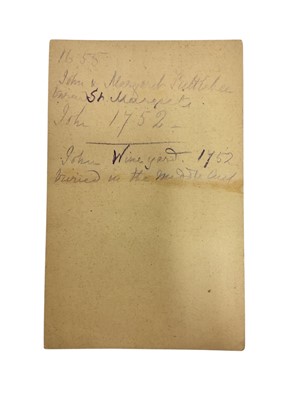 Lot 78 - Mrs Mary Wynyard, wife of Colonel John Wynyard, 17th Regiment of Foot, a fascinating group of Mid to late 18th century correspondence including a rare 1760 Lottery ticket, and a handwritten not...