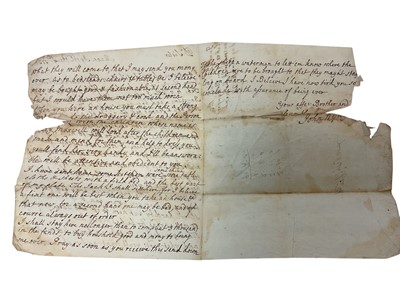 Lot 78 - Mrs Mary Wynyard, wife of Colonel John Wynyard, 17th Regiment of Foot, a fascinating group of Mid to late 18th century correspondence including a rare 1760 Lottery ticket, and a handwritten not...