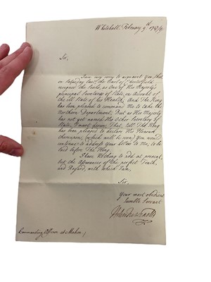 Lot 78 - Mrs Mary Wynyard, wife of Colonel John Wynyard, 17th Regiment of Foot, a fascinating group of Mid to late 18th century correspondence including a rare 1760 Lottery ticket, and a handwritten not...